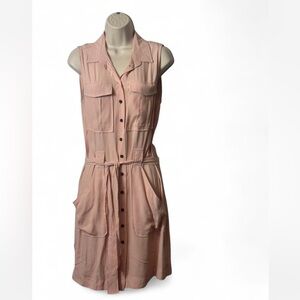 Sleeveless Belted Shirt Dress